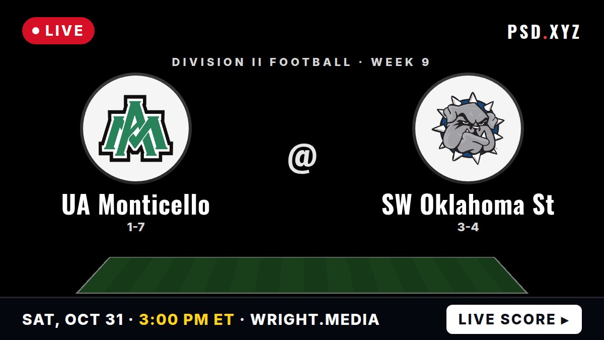 Arkansas-Monticello Boll Weevils vs Southwestern Oklahoma State Bulldogs live on Saturday, October 31, 2026 – watch on PSD.XYZ