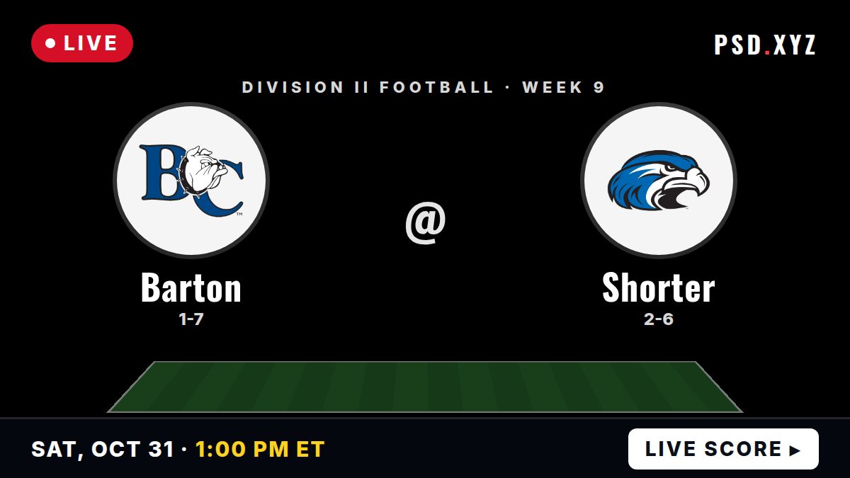 Barton Bulldogs vs Shorter Hawks live on Saturday, October 31, 2026 – watch on PSD.XYZ