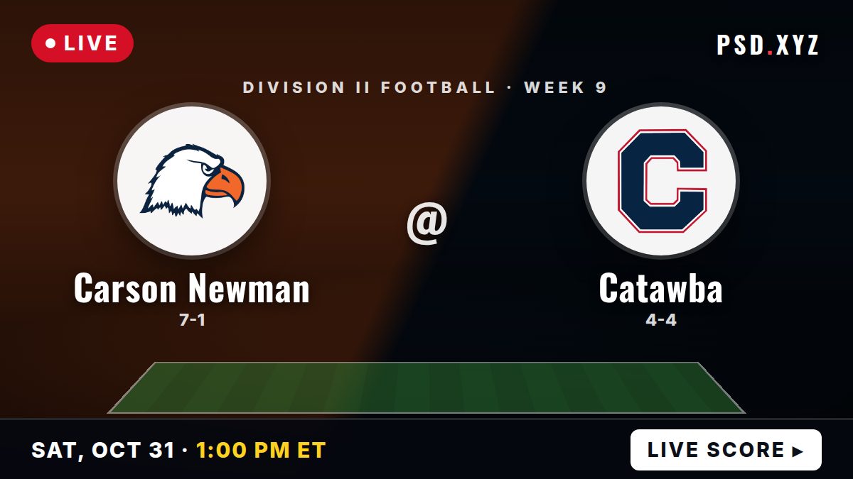 Carson-Newman Eagles vs Catawba Indians live on Saturday, October 31, 2026 – watch on PSD.XYZ