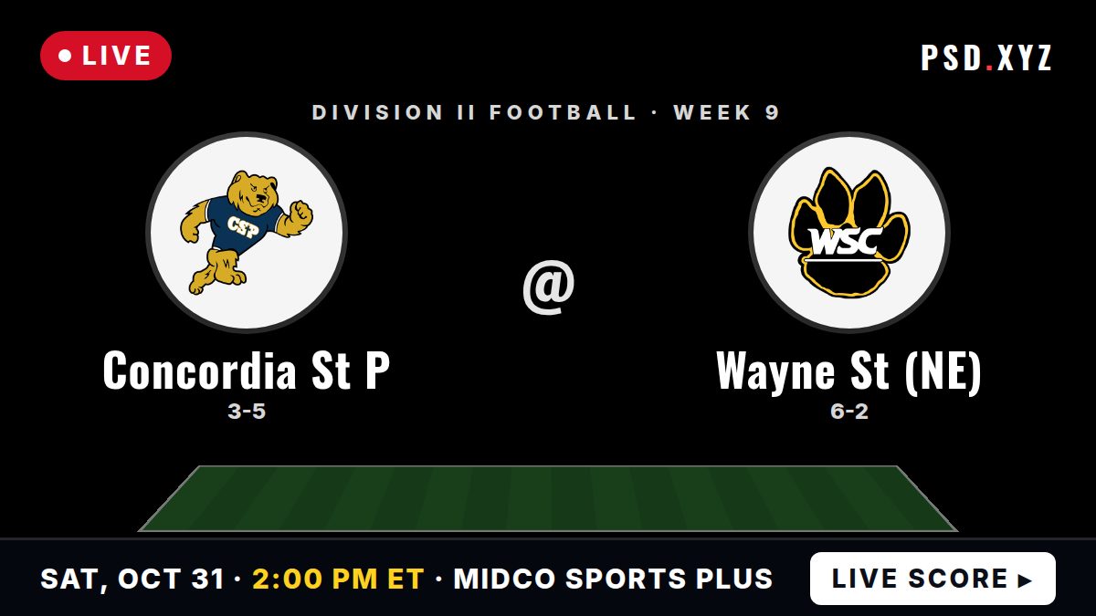 Concordia-St. Paul Golden Bears vs Wayne State (NE) Wildcats live on Saturday, October 31, 2026 – watch on PSD.XYZ