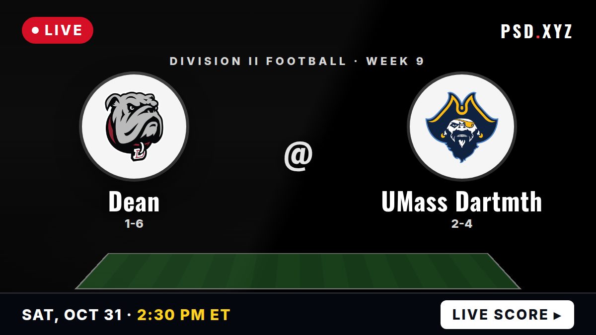 Dean College Bulldogs vs UMass Dartmouth Corsairs live on Saturday, October 31, 2026 – watch on PSD.XYZ