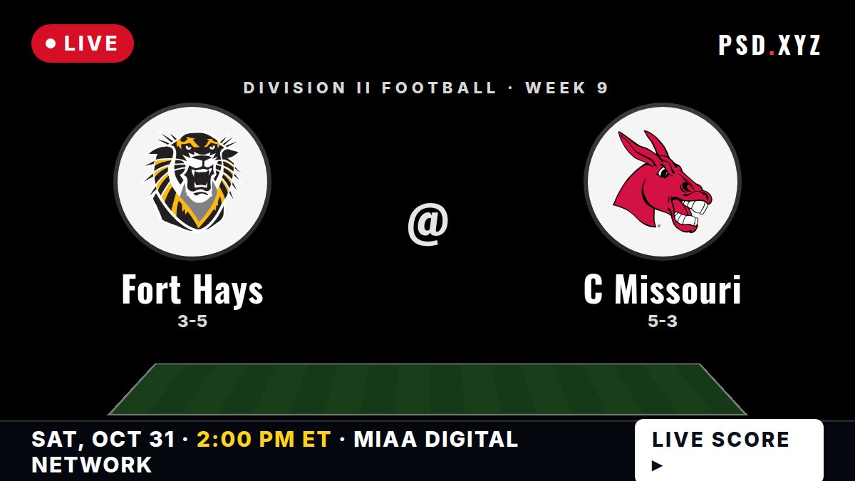 Fort Hays State Tigers vs Central Missouri Mules live on Saturday, October 31, 2026 – watch on PSD.XYZ
