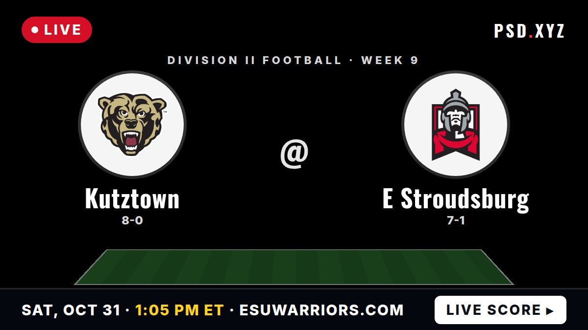 Kutztown Golden Bears vs East Stroudsburg Warriors live on Saturday, October 31, 2026 – watch on PSD.XYZ
