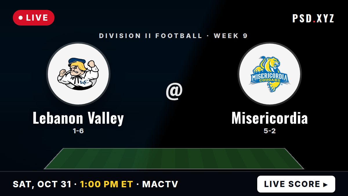 Lebanon Valley Flying Dutchmen vs Misericordia Cougars live on Saturday, October 31, 2026 – watch on PSD.XYZ