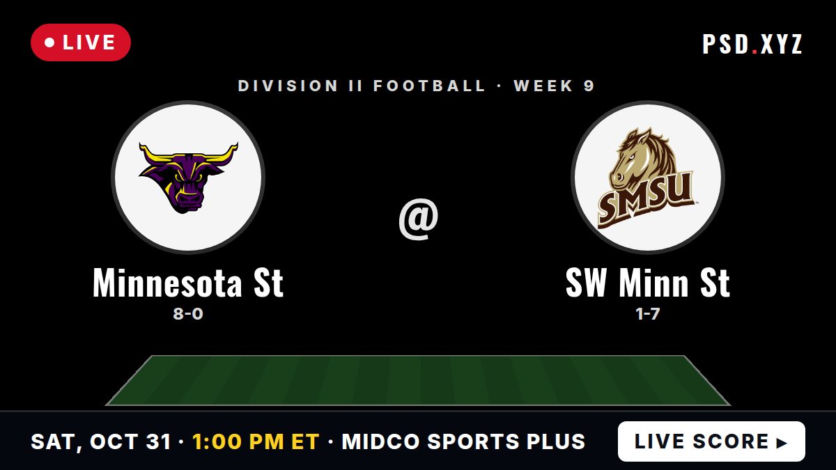 Minnesota State Mankato Mavericks vs Southwest Minnesota State Mustangs live on Saturday, October 31, 2026 – watch on PSD.XYZ