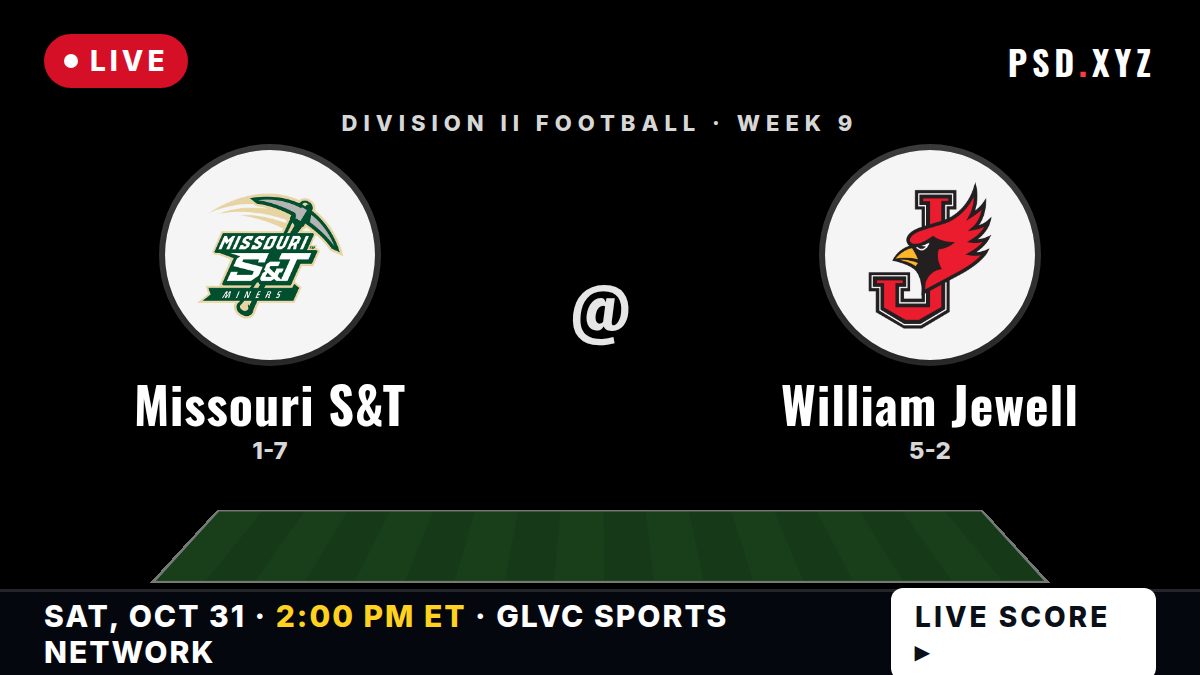 Missouri S&T Miners vs William Jewell Cardinals live on Saturday, October 31, 2026 – watch on PSD.XYZ