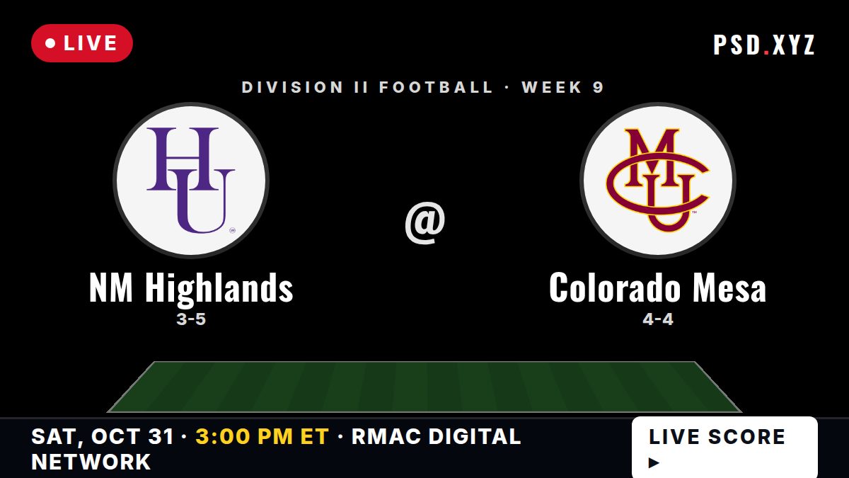 New Mexico Highlands Cowboys vs Colorado Mesa Mavericks live on Saturday, October 31, 2026 – watch on PSD.XYZ