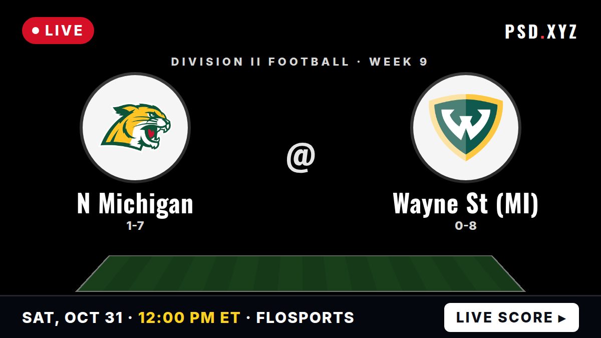 Northern Michigan Wildcats vs Wayne State (MI) Warriors live on Saturday, October 31, 2026 – watch on PSD.XYZ