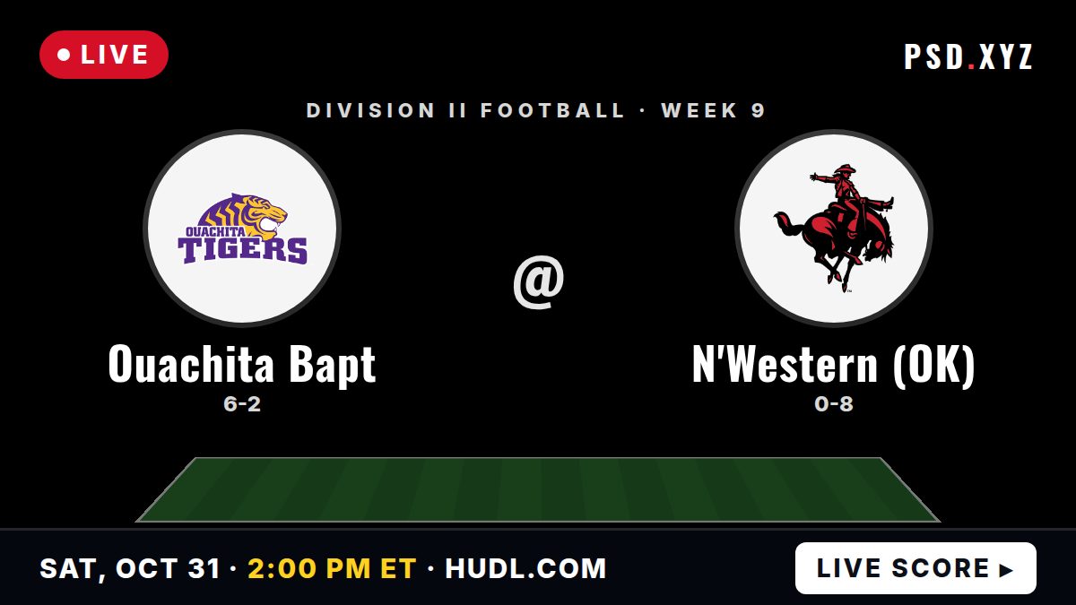 Ouachita Baptist Tigers vs Northwestern Oklahoma State Rangers live on Saturday, October 31, 2026 – watch on PSD.XYZ