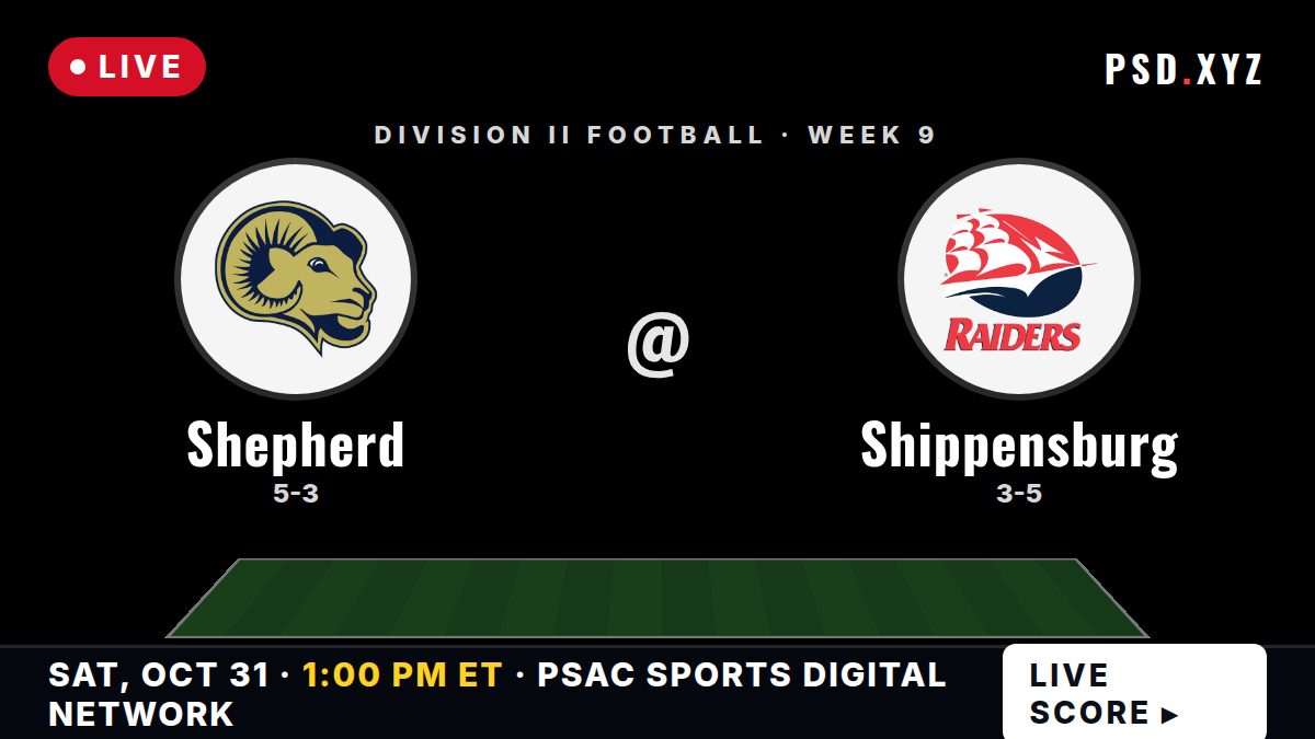 Shepherd Rams vs Shippensburg Raiders live on Saturday, October 31, 2026 – watch on PSD.XYZ