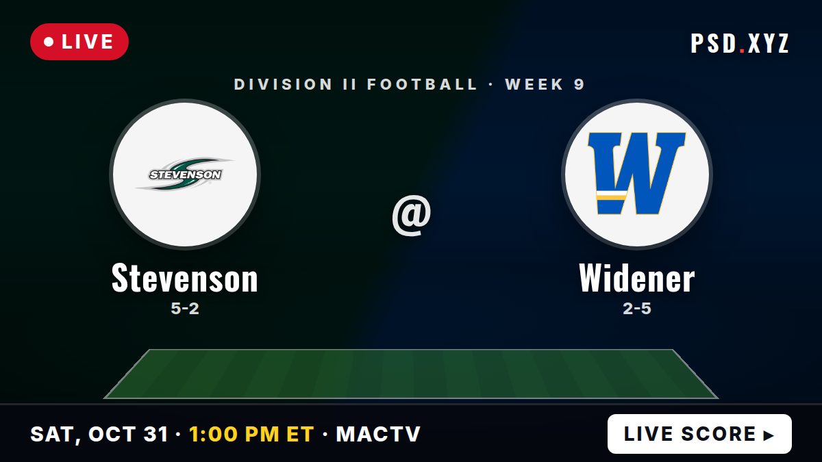 Stevenson Mustangs vs Widener Pride live on Saturday, October 31, 2026 – watch on PSD.XYZ