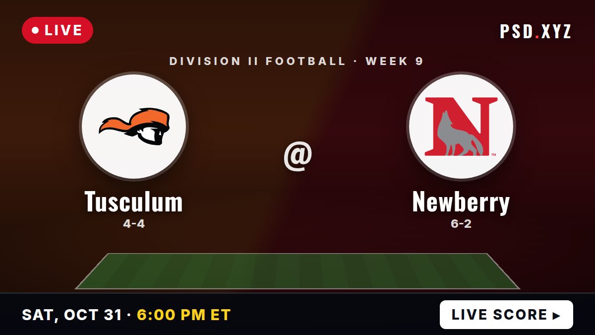Tusculum Pioneers vs Newberry Wolves live on Saturday, October 31, 2026 – watch on PSD.XYZ