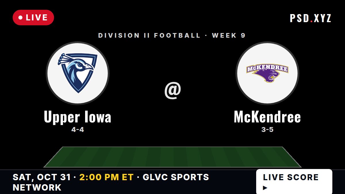Upper Iowa Peacocks vs McKendree Bearcats live on Saturday, October 31, 2026 – watch on PSD.XYZ