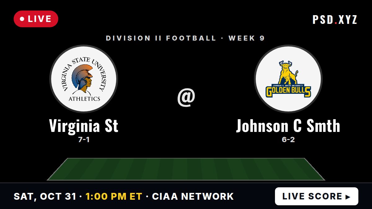 Virginia State Trojans vs Johnson C Smith Golden Bulls live on Saturday, October 31, 2026 – watch on PSD.XYZ